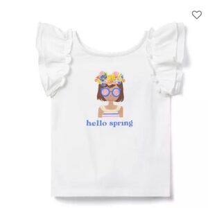 Janie and Jack 100048838. Hello Spring Embroidered Flower tee NWT size 4